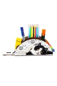 Notpa Ahşap Siyah Beyaz Kedi Gökkuşağı Cetvelli Masaüstü Kalemlik Kutu Çocuklar Için Organizer Gk125 thumbnail 4