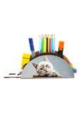 Notpa Ahşap Şirin Kedi Gökkuşağı Cetvelli Masaüstü Kalemlik Kutu Çocuklar Için Organizer Gk127 thumbnail 7