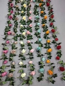 Yapay Çiçek Sarmaşığı - Mavi (2 Metre) - 1