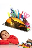 Notpa Ahşap Dinazor Ve Güneş Gökkuşağı Cetvelli Masaüstü Kalemlik Kutu Çocuklar Için Organizer Gk17 thumbnail 1