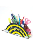 Notpa Ahşap Sarı Lacivert Gökkuşağı Cetvelli Masaüstü Kalemlik Kutu Çocuklar Için Organizer Gk112 thumbnail 3