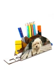 Notpa Ahşap Terrier Köpek Gökkuşağı Cetvelli Masaüstü Kalemlik Kutu Çocuklar Için Organizer Gk131 thumbnail 3
