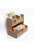 Notpa Çekmeceli Elif Vav Fiğürlü Masaüstü Kalemlik Organizer Ceviz Montajı Yapılmış Ürün thumbnail 4