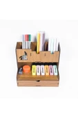 Notpa Çekmeceli Bozkurt Fiğürlü Masaüstü Kalemlik Organizer Ceviz Montajı Yapılmış Ürün thumbnail 4