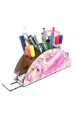 Notpa Ahşap Pembe Mutlu Anime Gökkuşağı Cetvelli Masaüstü Kalemlik Kutu Çocuklar Için Organizer Gk59 thumbnail 3