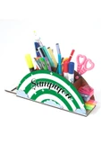 Notpa Ahşap Yeşil Beyaz Gökkuşağı Cetvelli Masaüstü Kalemlik Kutu Çocuklar Için Organizer Gk6 thumbnail 2