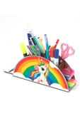 Notpa Ahşap Düşünen Unicorn Gökkuşağı Cetvelli Masaüstü Kalemlik Kutu Çocuklar Için Organizer Gk105 thumbnail 2