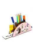 Notpa Ahşap Partici Köpekler Gökkuşağı Cetvelli Masaüstü Kalemlik Kutu Çocuklar Için Organizer Gk130 thumbnail 3