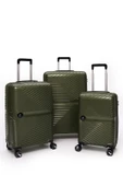 Elatae Exclusive Pro Polipropilen Kırılmaz 3'lü Valiz Seti Büyük - Orta ve Kabin Boy Haki 5239 thumbnail 1