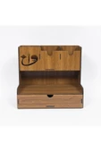 Notpa Çekmeceli Elif Vav Fiğürlü Masaüstü Kalemlik Organizer Ceviz Montajı Yapılmış Ürün thumbnail 5