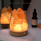 Kristal Taşlı Aroma Difüzörü Gece Lambası - Büyük Şarjlı Üç Renkli Taban (10cm) - 3
