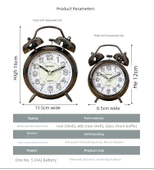 4 inç Bronz Beyaz Yüzeyli Metal Başucu Çalar Saat - Model 2 - 12