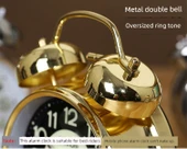 4 inç Bronz Beyaz Yüzeyli Metal Başucu Çalar Saat - Model 2 - 8
