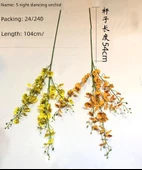 Yapay Dans Eden Orkide Çiçek Buketi - Büyük Dal Kırmızı 114cm - 7