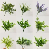 Yapay Yeşil Ev Dekoratif Okaliptüs Eğrelti Otu Yaprak Demeti - No. 1 Dal thumbnail 4