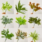 Yapay Yeşil Ev Dekoratif Okaliptüs Eğrelti Otu Yaprak Demeti - No. 1 Dal thumbnail 2