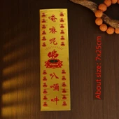 Altın Varak Amitabha Tapınak Dekorasyon Etiketi - L19 - Dikey Altı Karakter 2 - 4