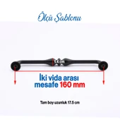 Yayık Kulp 10 ADET (160 mm 16 cm)Mobilya Mutfak Dolab Çekmece Dolap Kulpları Kapak Kulpu Kulbu Siyah - 2