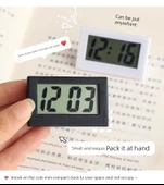 Mini Masaüstü Elektronik Saat - Siyah Mini Saat +2 Dijital - 10