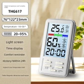 Elektronik Higrometre - THG617 - Arkadan Aydınlatmalı, Konfor ve Saat - 1
