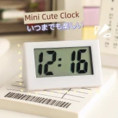 Mini Masaüstü Elektronik Saat - Siyah Mini Saat +2 Dijital - 4