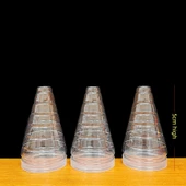 18cm Kalınlaştırılmış Plastik Beyaz Şeker Kulesi Seti - Tabak, Etiket, Çiçek ve Ananas - 6