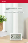 Dijital Termometre Higrometre - Beyaz, Alarmlı, Ay Güneş Takvimli Somatosensor Ekran thumbnail 8