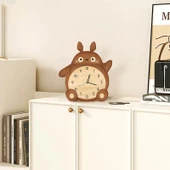 Totoro Desenli Ahşap Masa Saati - Model A - 17x19 cm - 5