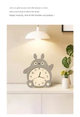 Totoro Desenli Ahşap Masa Saati - Model A - 17x19 cm - 8