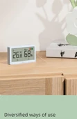 Dijital Termometre Higrometre - Beyaz, Büyük Ekran, Somatosensor Ekran - 11