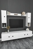 Happylife Furniture Design  %100 MDF Tv Ünitesi İşlemeli 180 Cm Renk Beyaz Aytaşı - 3