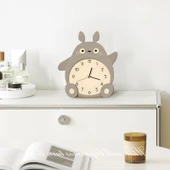 Totoro Desenli Ahşap Masa Saati - Model A - 17x19 cm - 4