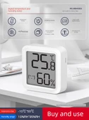 Elektronik Higrometre - Sedef Beyazı Mini Boyutlu Somatosensor Ekranlı Nem ve Sıcaklık Ölçer - 1