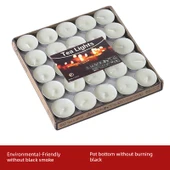 Romantik Dumansız Tealight Mum - 2 Saat Beyaz - 100'lü Paket - 3