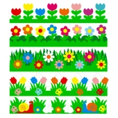 Çiçekli Duvar Sticker - Arkası Yapışkansız Salyangoz Küçük Beyaz Tavşan - 2 Büyük - 9