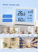 Elektronik Higrometre - Beyaz Alarmlı ve Arka Işıklı Nem ve Sıcaklık Ölçer - 4