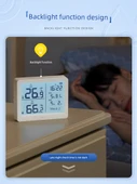Elektronik Higrometre - Sedef Beyazı Mini Boyutlu Somatosensor Ekranlı Nem ve Sıcaklık Ölçer - 3