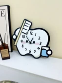 Diş Kliniği Çizgi Film Duvar Saati - Diş 25cm x 22cm (Mini Boy) - 3