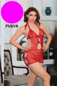 Fuşya Dantel Gecelik - 694 - 2