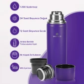Santeco Kolima 2 Kapaklı Termos 1 L-Mor thumbnail 11