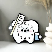 Diş Kliniği Çizgi Film Duvar Saati - Diş 25cm x 22cm (Mini Boy) - 10