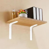 Raf Altı Ayak Ferforje Beyaz Raf Tutucu Klas 21.5 x 15.5 cm  2 ADET (No:2) - 4