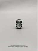 Mini Metal Masa Saati - Beyaz + Siyah - 2