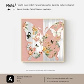Kelebek Ayna Tablo - Kelebek Aşk Çiçek Çerçeve A - 30x30cm - Modern Siyah Çerçeve - 7