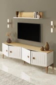 Happylife Furniture Design  %100 Mdf Tv Ünitesi Aytaşı Meşe Tv Sehpası 180 Cm - 3