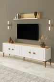 Happylife Furniture Design  %100 Mdf Tv Ünitesi Aytaşı Meşe Tv Sehpası 180 Cm - 5