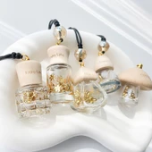 Cam Saklama Şişesi - 30 ml Altın Boncuklu - 5