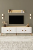 Happylife Furniture Design  %100 Mdf Tv Ünitesi Aytaşı Meşe Tv Sehpası 180 Cm - 1