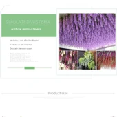 Yapay Mor Salkım Çiçek Sarmaşığı - Şifreli Saf Beyaz Fasulye Çiçeği thumbnail 2