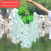 Yapay Mor Salkım Çiçek Sarmaşığı - Şifreli Saf Beyaz Fasulye Çiçeği thumbnail 1